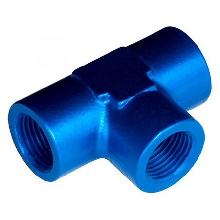 Red Horse Performance 0.25 in. NPT Female Tee Adpater Brass, Blue RHP917-04-1
